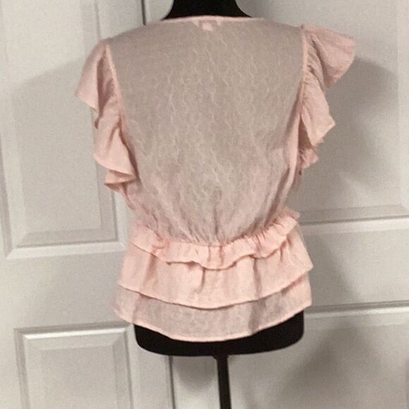 Express Pink Ruffle Shirt - Picture 2 of 5